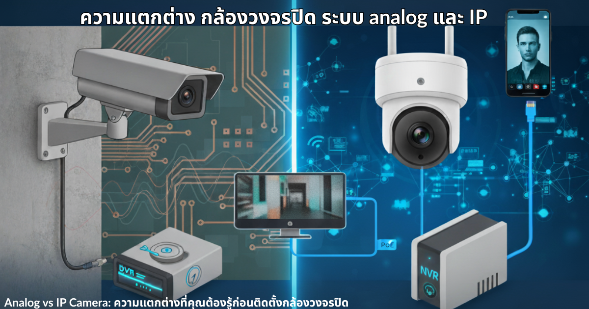 ความแตกต่าง กล้องวงจรปิด ระบบ analog และ IP