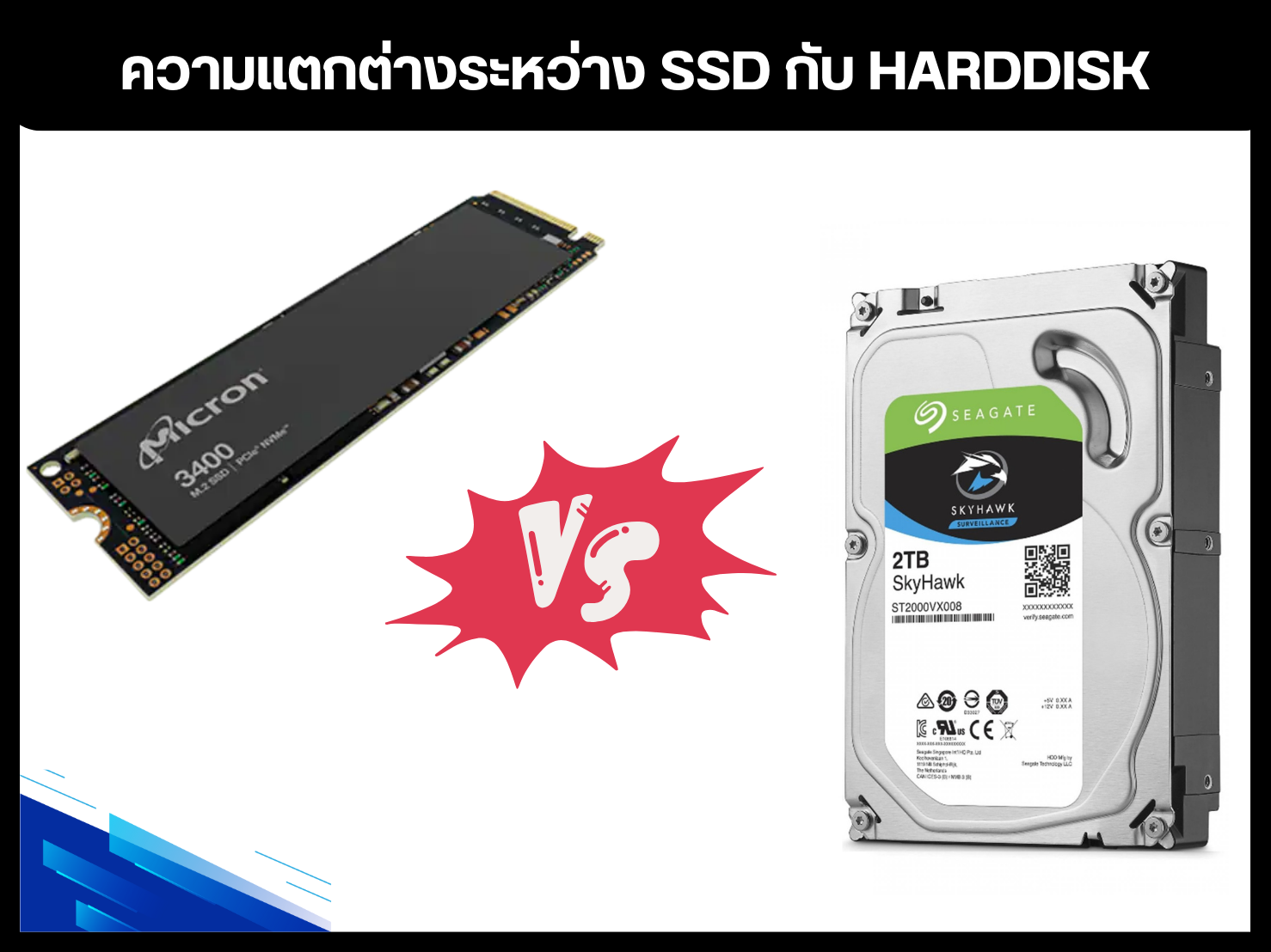 ความแตกต่างระหว่าง SSD กับ Harddisk