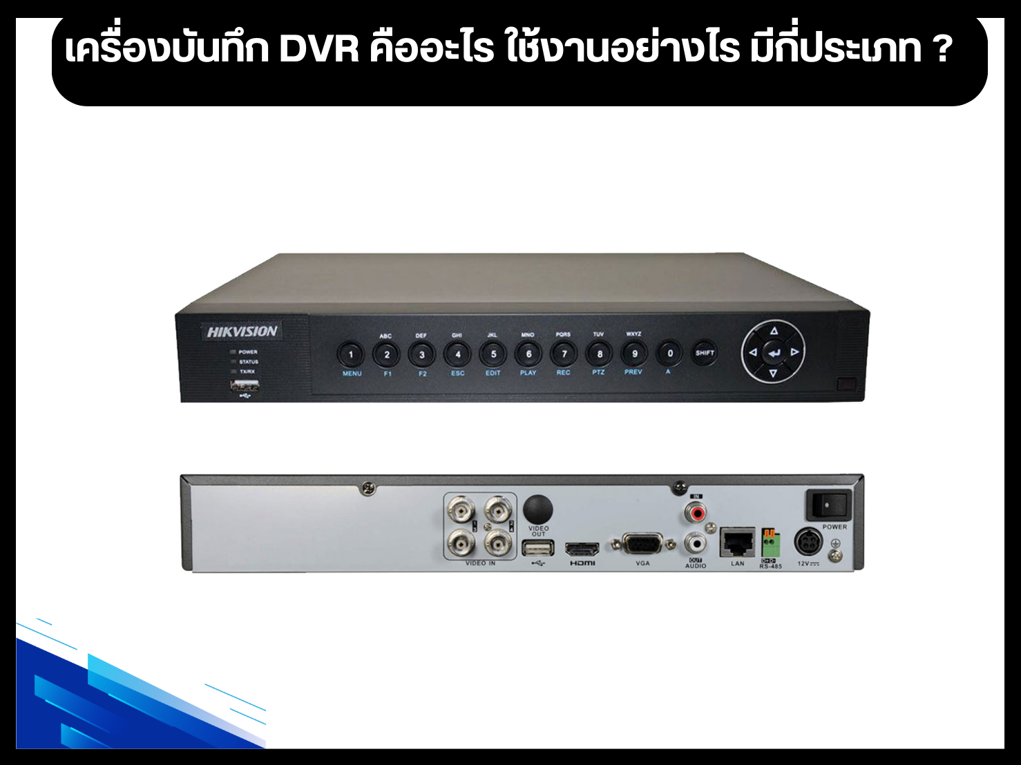 เครื่องบันทึก DVR คืออะไร ใช้งานอย่างไร มีกี่ประเภท ?